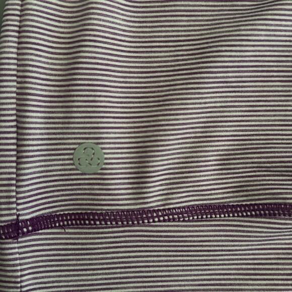 XS Zella activewear shirt long sleeve hooded horizontal stripes purple white - Picture 3 of 3